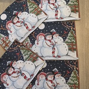 Festive Snowman Holiday Placemats - Set of 4